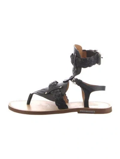 Pre-owned Isabel Marant Étoile Leather Gladiator Sandals In Black
