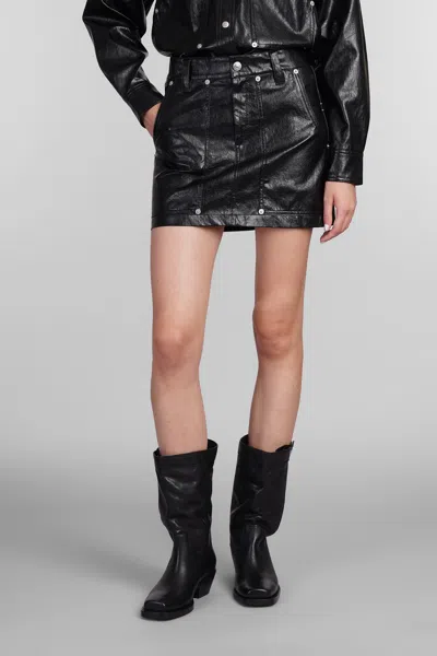 Isabel Marant Étoile Leather Mini Skirt In Black