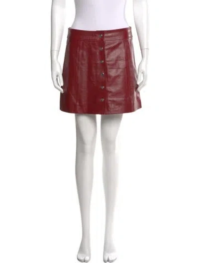 Pre-owned Isabel Marant Étoile Leather Mini Skirt In Red