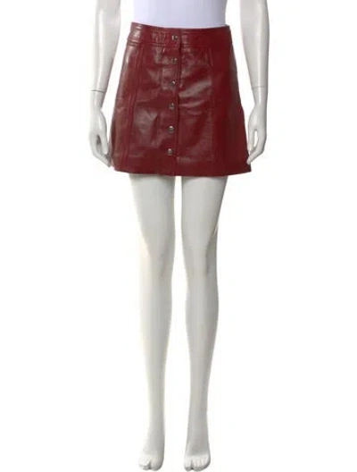 Pre-owned Isabel Marant Étoile Leather Mini Skirt In Red