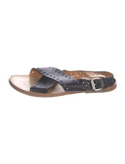 Pre-owned Isabel Marant Étoile Leather Patterned Sandals In Black
