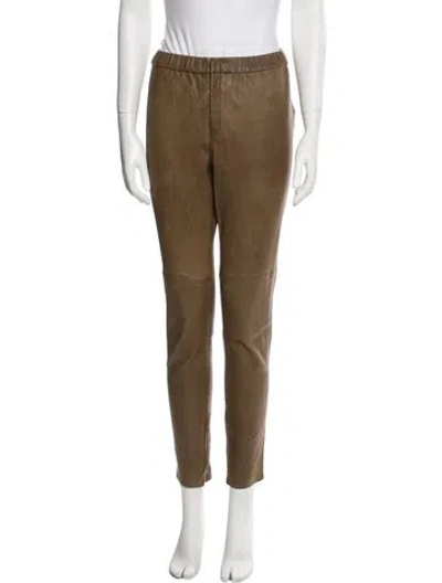 Pre-owned Isabel Marant Étoile Leather Skinny Leg Pants In Brown