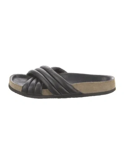 Pre-owned Isabel Marant Étoile Leather Slides In Black
