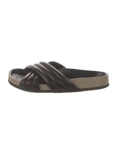 Pre-owned Isabel Marant Étoile Leather Slides In Black