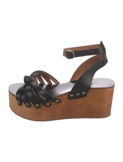 Pre-owned Isabel Marant Étoile Leather Studded Accents Sandals In Black