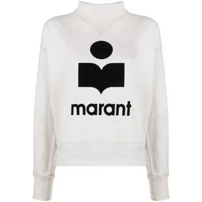 Isabel Marant Étoile Leather Sweatshirts In Gray