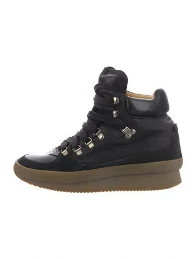 Pre-owned Isabel Marant Étoile Leather Wedge Sneakers In Blue