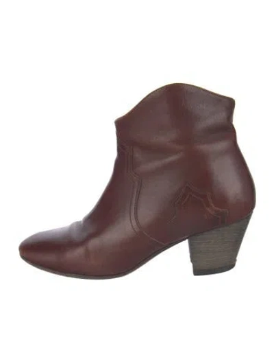 Pre-owned Isabel Marant Étoile Leather Western Boots In Brown
