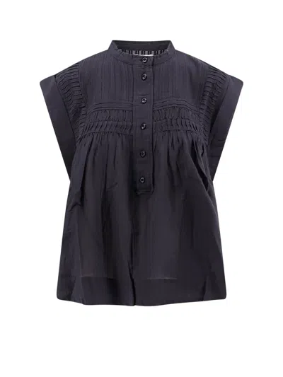 Isabel Marant Étoile Leaza Biologic Cotton And Viscose Shirt In Black