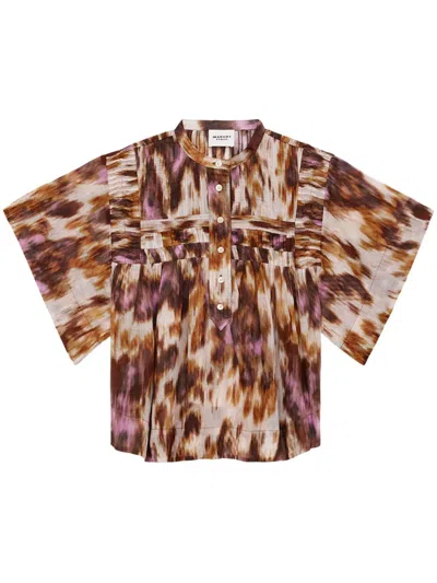 Isabel Marant Étoile Leaza Blouse In Ecru-ochre