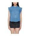 Isabel Marant Étoile Leaza Pintucked Cotton-voile Blouse In Blue