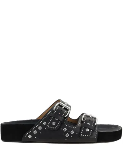 Isabel Marant Étoile 'lennyo' Black Leather Slippers
