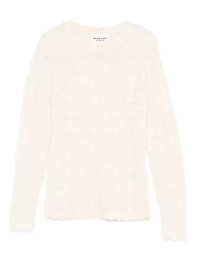 Isabel Marant Étoile Leonette Openwork Scalloped Sweater In White