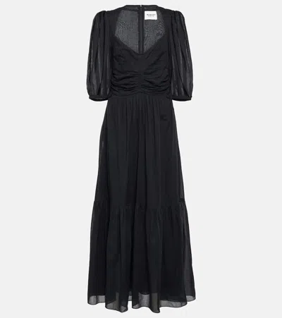 Isabel Marant Étoile Leoniza Cotton Maxi Dress In Black