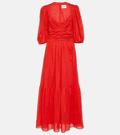 Isabel Marant Étoile Leoniza Cotton Maxi Dress In Red