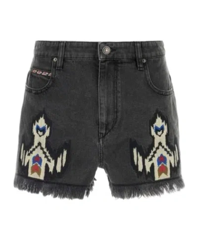 ISABEL MARANT ÉTOILE ISABEL MARANT ÉTOILE LESIA FRINGED DENIM SHORTS