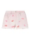 Isabel Marant Étoile Lesia Fringed-hem Lips-print Shorts In Pink
