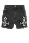 Isabel Marant Étoile Isabel Marant Etoile Women Charcoal Denim Lesia Shorts In Black