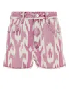 Isabel Marant Étoile Isabel Marant Etoile Women Printed Denim Lesia Shorts In Pink