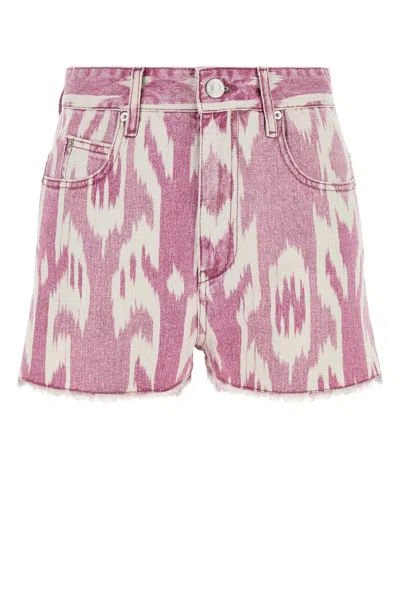 ISABEL MARANT ÉTOILE ISABEL MARANT ETOILE PRINTED DENIM LESIA SHORTS