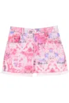Isabel Marant Étoile Tie-dyed Frayed Shorts In Rosa