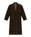 Isabel Marant Étoile Long Checked Double-breasted Coat Pockets In Brown