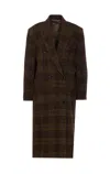 Isabel Marant Étoile Checked Double-breasted Lapel Coat In Black