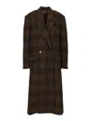Isabel Marant Étoile Long Checked Double-breasted Coat Pockets In Multi