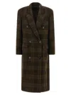 Isabel Marant Étoile Checked Double-breasted Lapel Coat In Brown