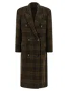 Isabel Marant Étoile Checked Double-breasted Lapel Coat In Green