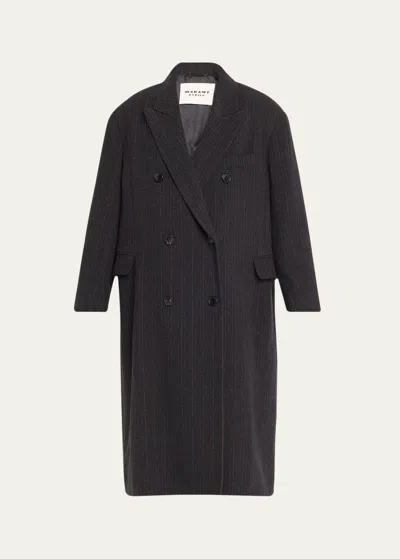 Isabel Marant Étoile Lexana Stripe Top Coat In Midnight