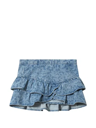 Isabel Marant Étoile Leyje Ruffled Mini Skirt In Blue