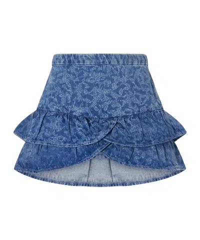 Isabel Marant Étoile Leyje Ruffled Printed Cotton Mini Skirt In Blue