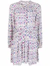 Isabel Marant Étoile Graphic Print Long-sleeved Dress In Ecru