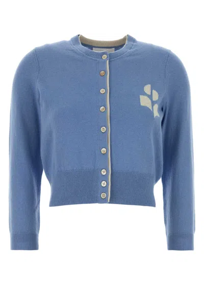 Isabel Marant Étoile Isabel Marant Etoile Light Blue Cotton Blend Lona Cardigan In Burgundy
