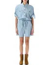 Isabel Marant Étoile Vally Light Blue Tracksuit With Chest Pockets And Elastic Waist With Drawstring In Cotton Woman