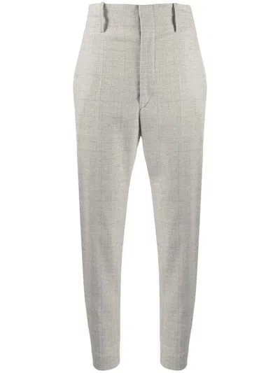 Isabel Marant Étoile Light Grey Checkered Tailored Trousers