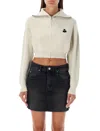 Isabel Marant Étoile Isabel Marant Etoile Oxane Zip Cropped Cardigan In Light Grey