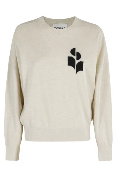 Isabel Marant Étoile Light Grey Relaxed Fit Sweater With Logo Detail In Neutral