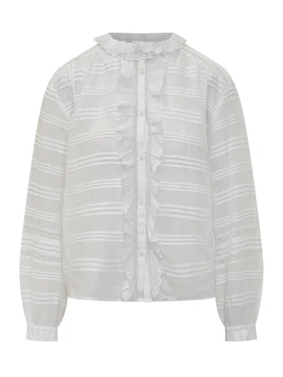 Isabel Marant Étoile Lightweight Blouse With Front Ruffles In White