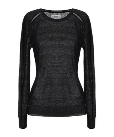Isabel Marant Étoile Lightweight Longsleeve Knit Sweater In Black