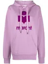 Isabel Marant Étoile Lilac Velvet Hoodie With Terciopelo Logo For Women