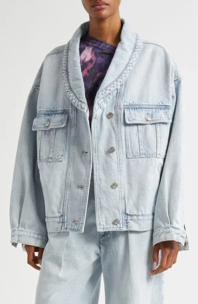 Isabel Marant Étoile Liliany Oversize Denim Jacket In Light Blue