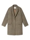 Isabel Marant Étoile Limiza Check Button Coat In Brown