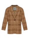 Isabel Marant Étoile Limiza Checkered Wool Coat In Brown