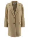 Isabel Marant Étoile Tailored Textured Fabric Coat With Back Vent In Beige
