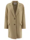 Isabel Marant Étoile Tailored Textured Fabric Coat With Back Vent In Beige