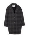 Isabel Marant Étoile Isabel Marant Etoile Plaid Wool Single-breasted Coat In Gray