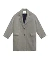 Isabel Marant Étoile Limiza Solid Color Blended Wool Coat In Gray