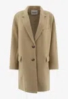 Isabel Marant Étoile Tailored Textured Fabric Coat With Back Vent